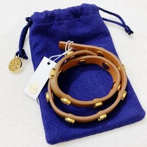 Tory Burch Jewelry - NWT Tory Burch Leather Wrap Stud Logo Bracelet Tory Burch Jewelry - NWT Tory Burch Leather Wrap Stud Logo Bracelet